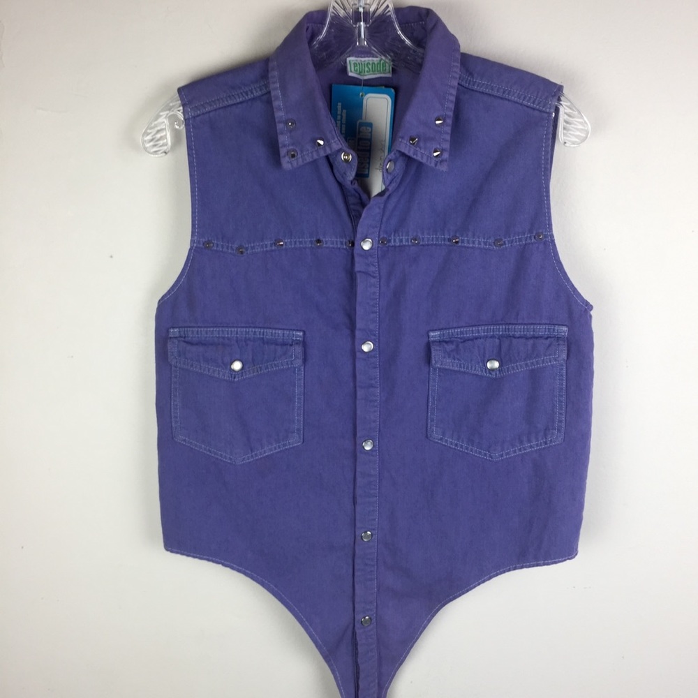 EPISODE Recycled Studded Tie Front Top